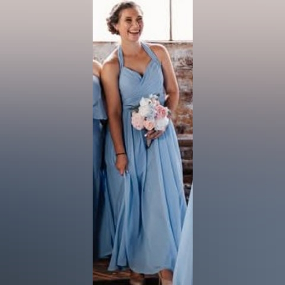 Kennedy Blue Cornflower Halter Dress In Style Ginger - Picture 3 of 8